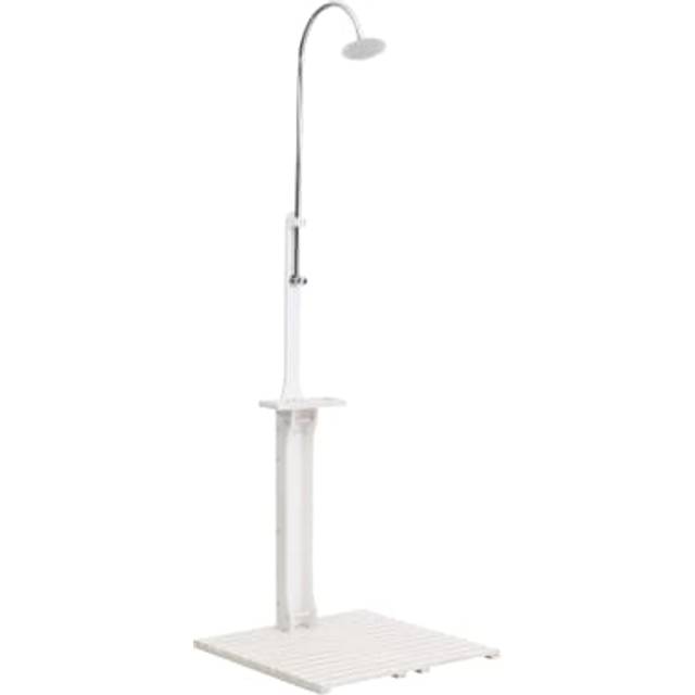 vidaXL Garden Shower White Wood - white