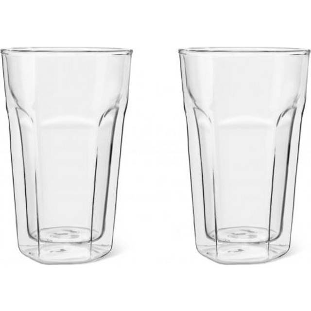 Bredemeijer Set Of 2 Double Walled Glass Latte Cup 280Ml, Clear