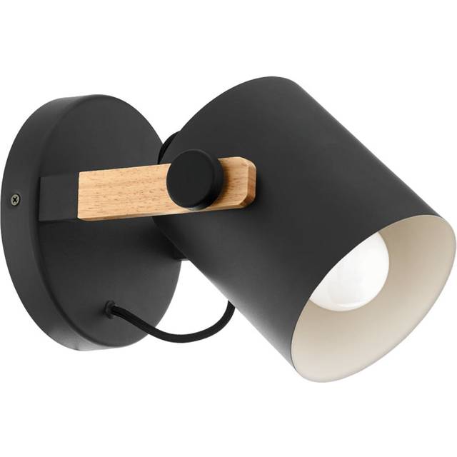 Eglo Retro-style Wall Lamp With A Circular Base And Black Steel Finish, Multi
