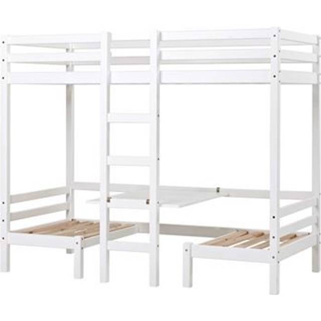 European Single (90 x 200cm) Solid Wood Standard Bunk Bed by Hoppekids - White