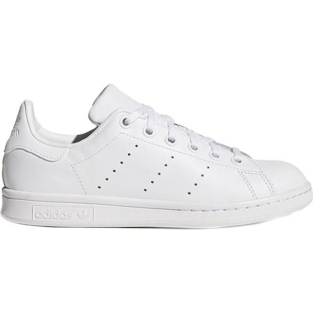 Adidas stan smith junior lace up leather trainers in white uk size 3 - 6