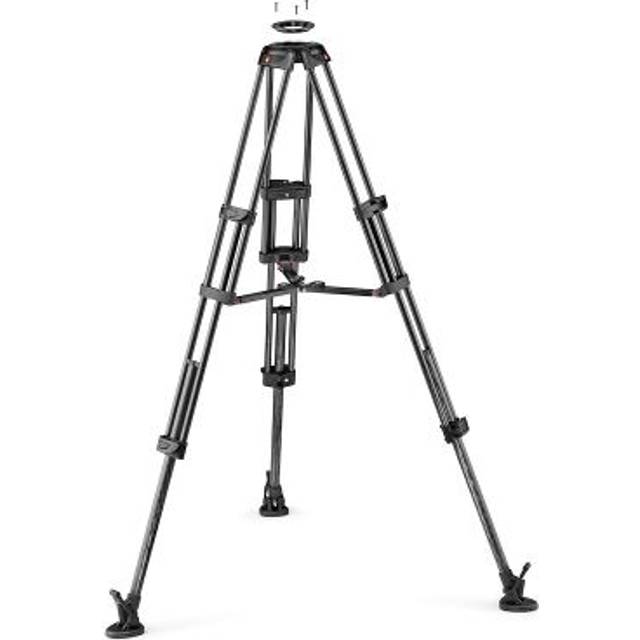 MANFROTTO Tripod CF Twin leg with middle spreader video tripod 100/75mm bowl