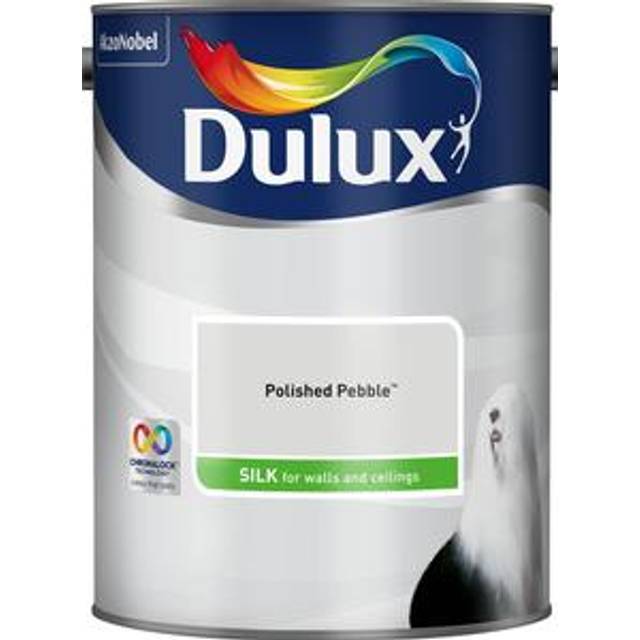 Dulux Walls & Ceilings Polished Pebble Silk Emulsion Paint 5L - Grey