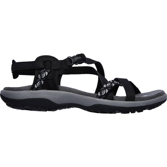 Skechers Reggae Slim-Vacay Sling Back Sandaler, Medium, Svart Duraleather-sadelgjord, 37 EU