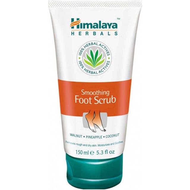 Himalaya Herbals Smoothing Foot Scrub Exfolierar torr hud | Håller fötterna mjuka och smidiga | Parabenfri | Valnöt, kokosnöt, ananas och Aloe Vera- 150 ml