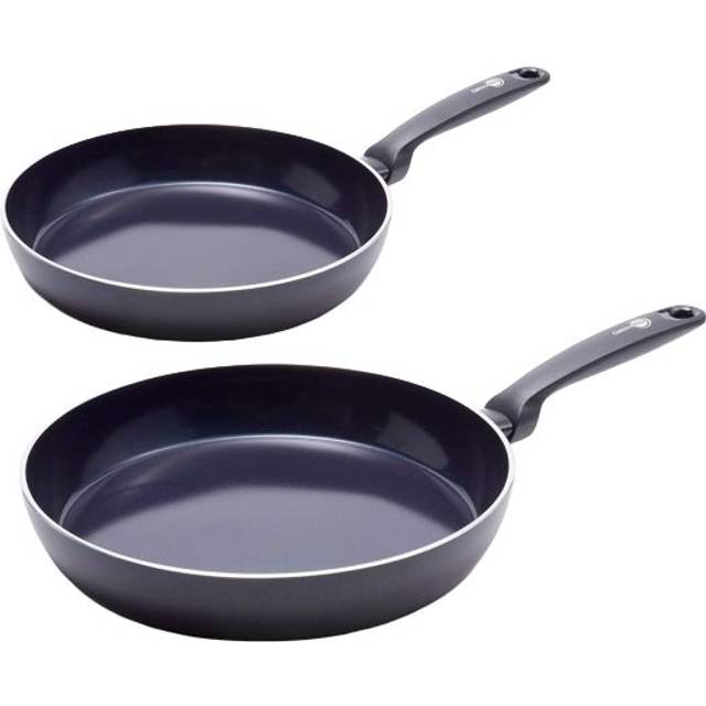 GreenPan Torino Aluminium Non-Stick 24cm & 28cm Frying Pan Set - Matte Black (28cm)