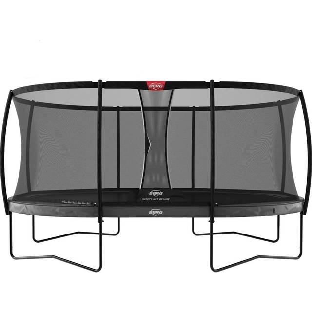PAKETPRIS! Studsmatta BERG GRAND ELITE REGULAR 520x345 GREY AirFlow PRO + SAFETY NET DELUXE - INKL SKYDDSÖVERDRAG!