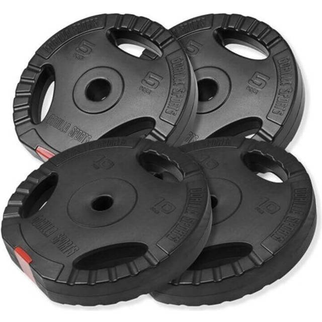 Gorilla Sports Pro Trigrip Weight Plate Set 30kg