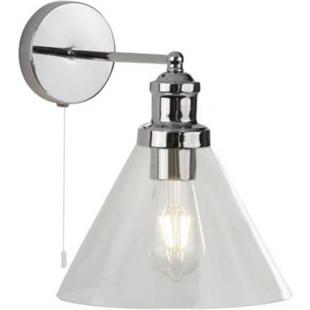 Searchlight 1277CC Pyramid Wall Light Chrome Clear Glass Shade