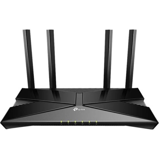 TP-Link WiFi 6-router, 1500 Mbps Dual Band AX WiFi-router, WiFi 6, 4 Gigabit-portar, 4 högpresterande antenner, OneMesh, WPA3, föräldrakontroll, inbyggt antivirus, (Archer AX18)