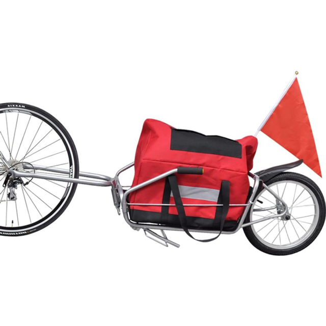 vidaXL Bike Trailer One-wheel with Storage Bag - Red