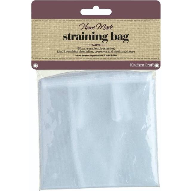 KitchenCraft KCJELBAG Hemgjord geléväska för sylttillverkning, polyester, vit, 30 cm