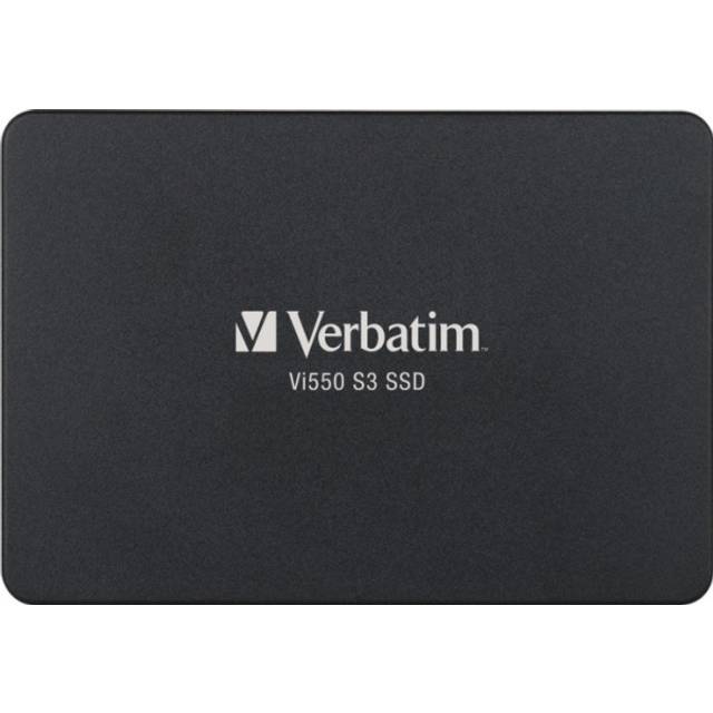 Verbatim Vi550 S3 SSD, intern SSD-enhet med 1 TB datalagring, solid state-enhet med 2,5-tums SATA III-gränssnitt och 3D NAND-teknik, svart