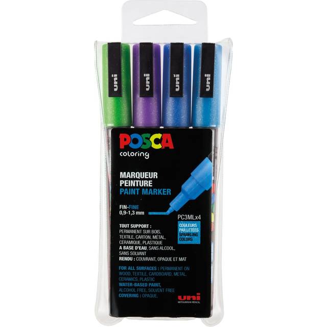 Posca PC-3M Glitter Blue tones - Set of 4