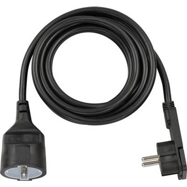 Brennenstuhl förlängningskabel med vinklad platt kontakt 3 m, H05VV-F F3G1, svart, 1168980030