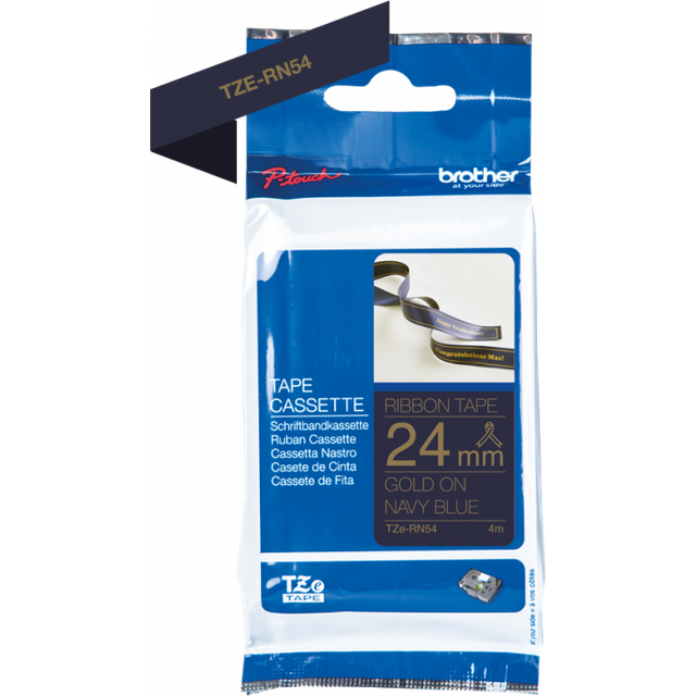 Brother TZE-RN54 label-making tape Gold on navy