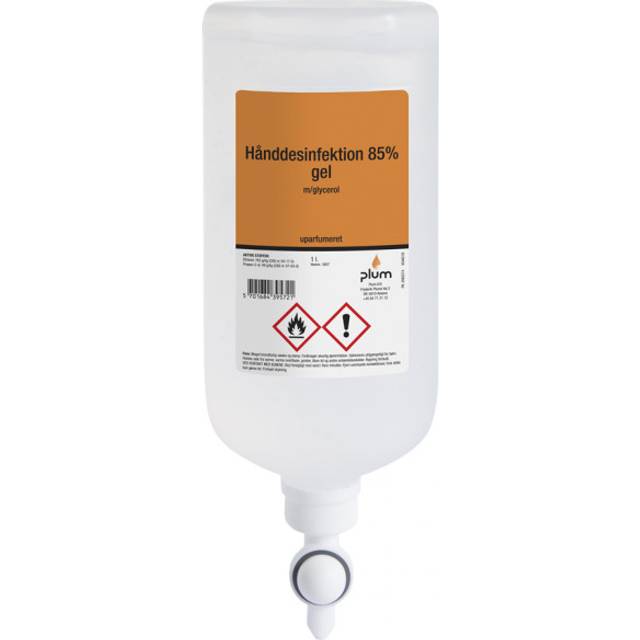 Plum hånddesinfektion 85% gel 1 ltr standbag
