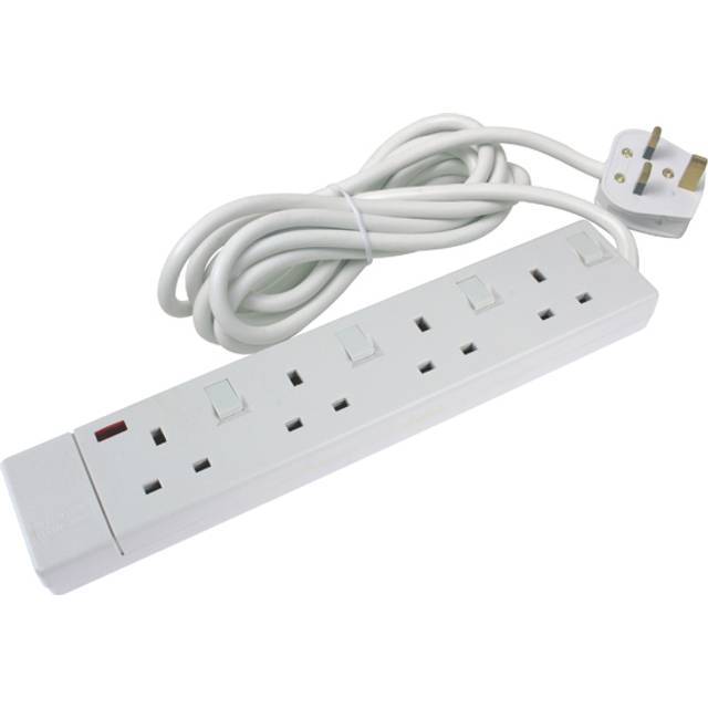 Connekt Gear UK 4-Gang Mains Power Surge Protected - 27-4050S