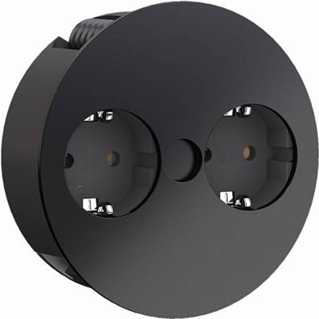 BACHMANN TWIST 931.15 Vägguttag, Svart, 11,5 cm x 11,5 cm x 4,25 cm