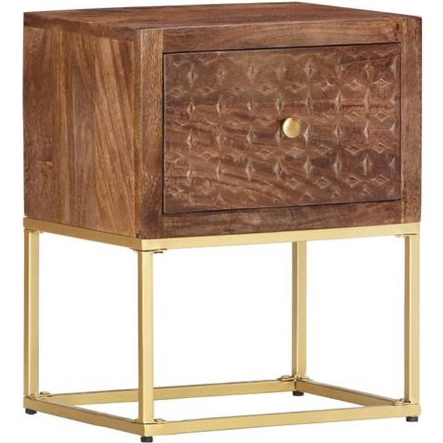 vidaXL Bedside Cabinet 40x30x50 cm Solid Mango Wood - Brown