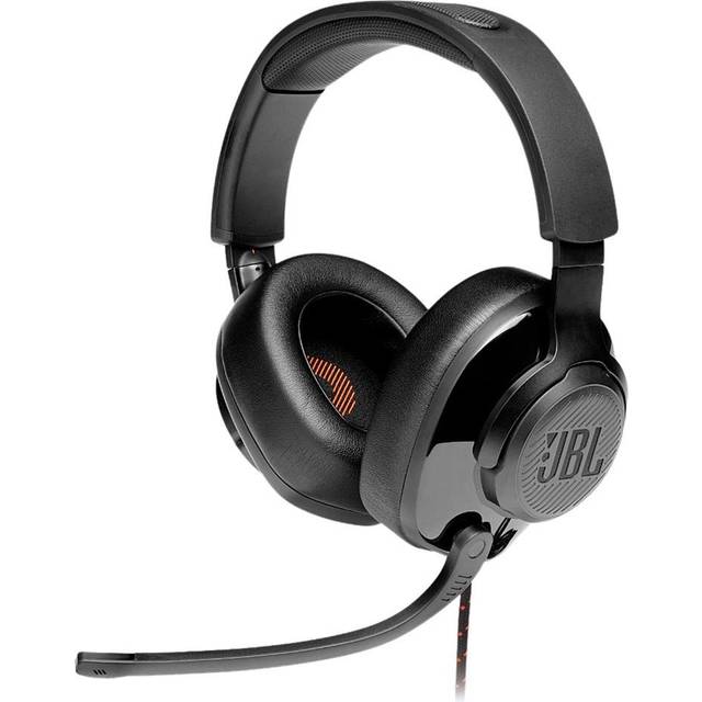 JBL Quantum 300 Kabelanslutna over-ear gaming hörlurar med mikrofon, kompatibla med olika spelplattformar, svart