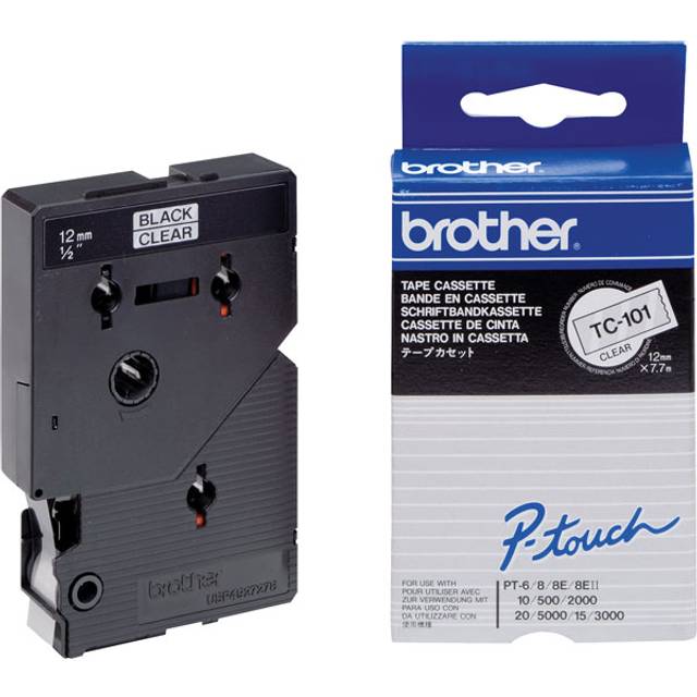 TC-101 - Labelling tape 12mm transparent / black TC-101