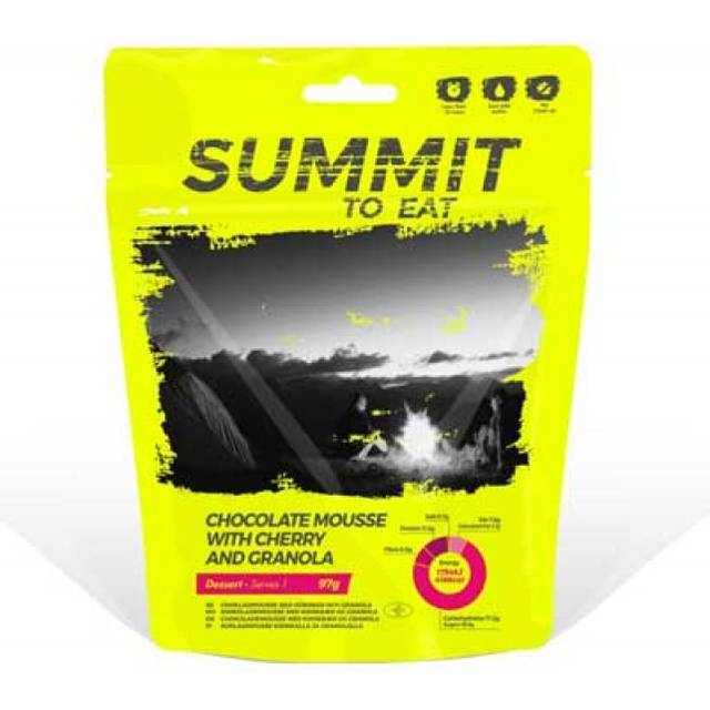 Summit To Eat Chocolate Mousse with Granola and Cherry
