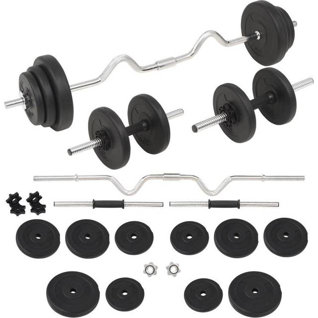 vidaXL Skivstång och hantlar set 30 kg