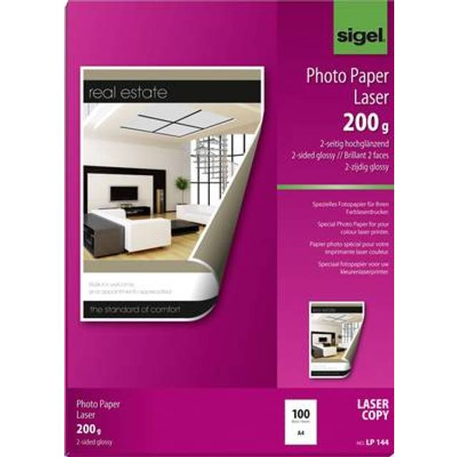 Sigel 200g A4 Photo Paper for Colour Laser/ Copier - Bright White (100 Sheets)