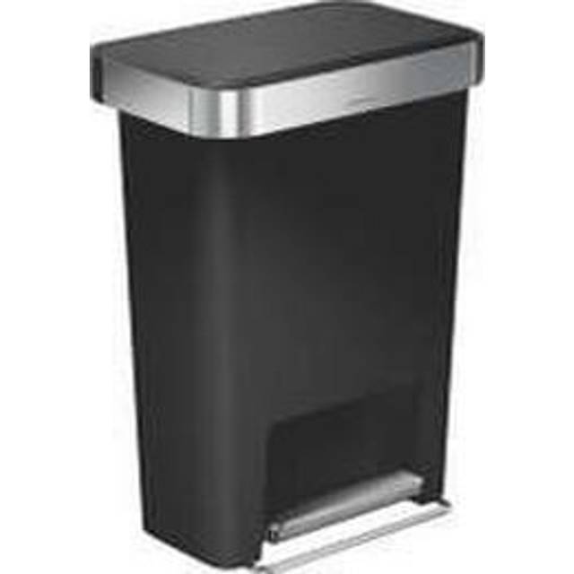 simplehuman 45 Litre Plastic Pedal Bin With Liner Pocket - White