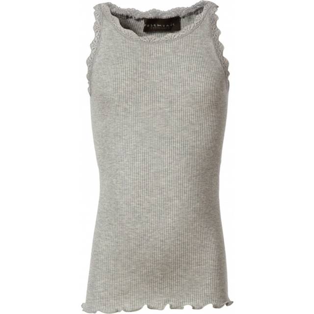 Rosemunde Silk top Regular w/ Lace Stl. 8 år fepojkar - Toppar Från Magasin - Grå (8 år)