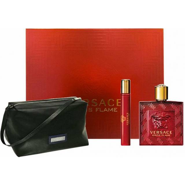 Versace Eros Flame Gift Set 100ml EDP + 10ml EDP + Toiletry Bag