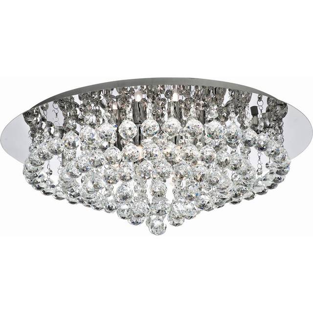 Searchlight 3408-8CC Hanna 8 Light Chrome Flush Clear Crystal Balls