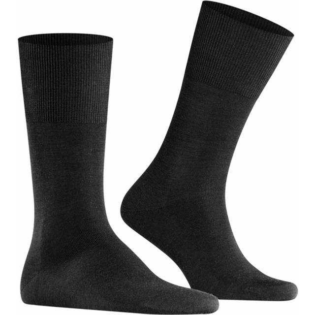 1 Pair Black Airport Plain Virgin Wool and Cotton Business Socks Men's 10-11 Mens - Falke