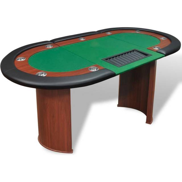 vidaXL 10-Player Poker Table with Dealer Area and Chip Tray Blue