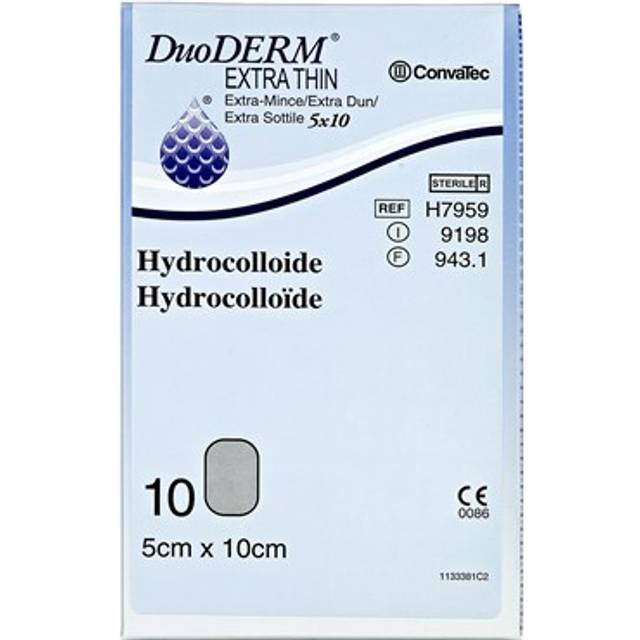 DuoDERM Extra tunn, platta, 5x10 cm, 10 styck