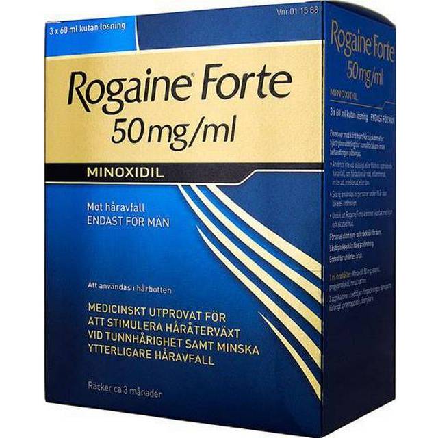 Rogaine forte 50 mg/ml Minoxidil, kutan lösning, 3x60 ml
