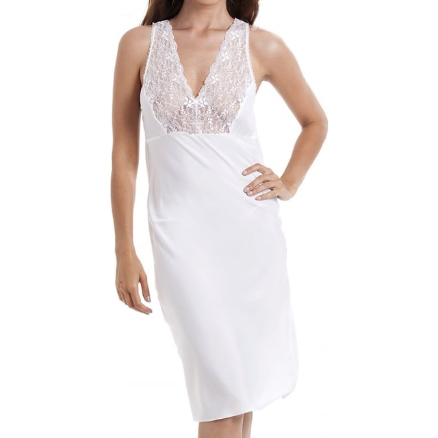 Classic Lace Chemise Full Slip - White - 20
