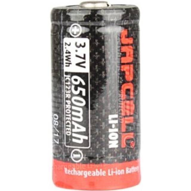 Japcell JC123R - CR123 Uppladdningsbart 3,7 V Li-ion-batteri 820 mAh inkl. USB-C-laddkabel