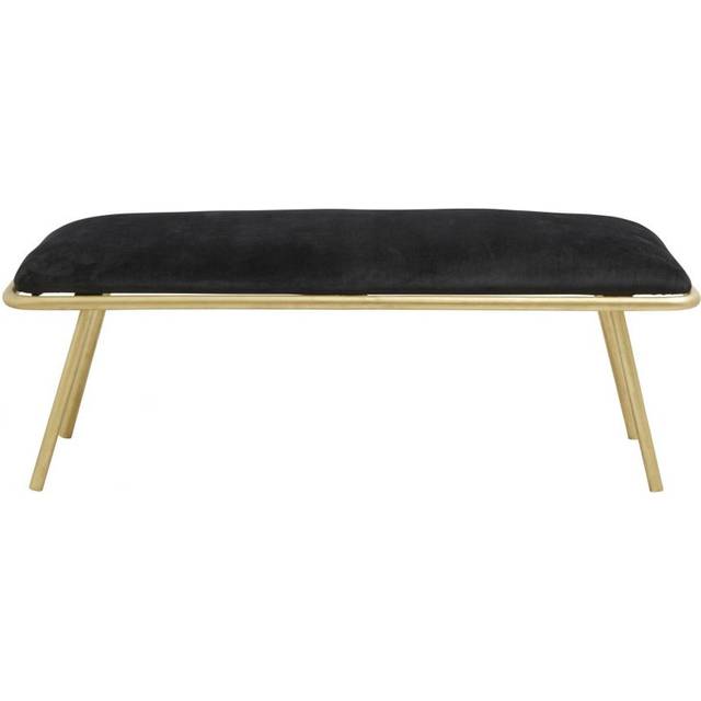 Nordal - Warm Black Bench, Golden Legs, Iron