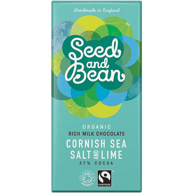 Seed & Bean, mjölkchoklad med Cornish Sea Salt & Lime - 85g
