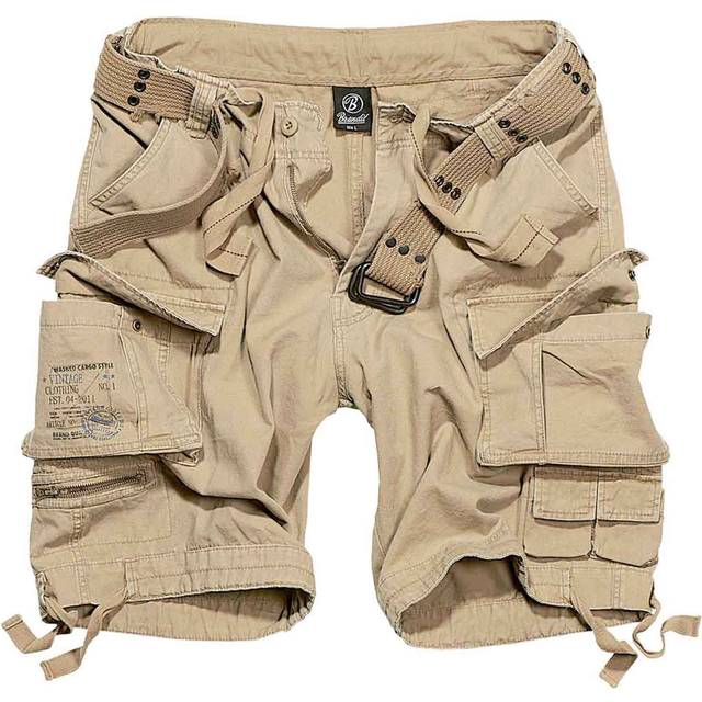 Brandit shorts Savage nya korta byxor med byxor cargo, vintage, korta armébermuda, Beige, XL