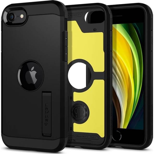 Spigen Tough Armor Skal Kompatibel med iPhone SE 2022, iPhone SE 2020 Case Fodral -Gunmetal
