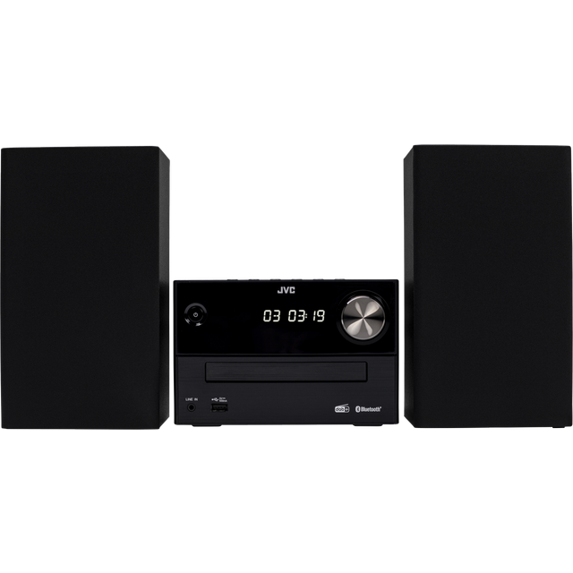 JVC UX-C25DAB – Micro HiFi-system med CD, USB, Bluetooth, DAB+, FM-RDS, linjein och IR-fjärrkontroll, svart