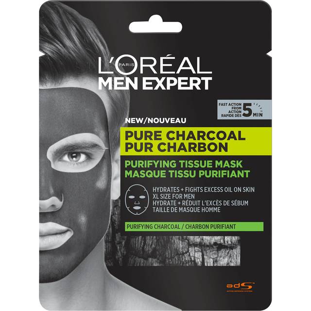 L'Oréal Men Expert Mens Charcoal Tissue Face Sheet Mask x 1