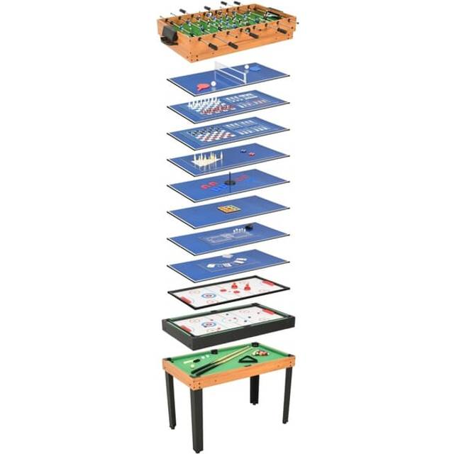 vidaXL Multi-spelbord 15-i-1 121x61x82 cm svart