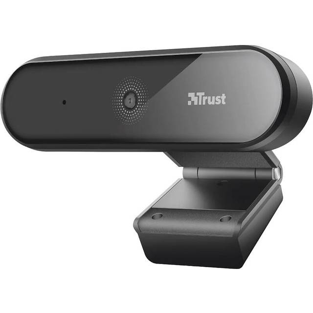 Trust Tyro Full HD All-in-one Webcam with Built-in Microphone, 1080p, Auto-focus, Plug and Play, Tripod Stand Included, Hangouts, Meet, Skype, Teams - Black