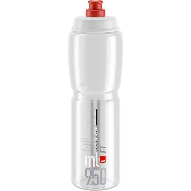 Elite Jet Water Bottle - 950ml, Clear / Red - Red/silver
