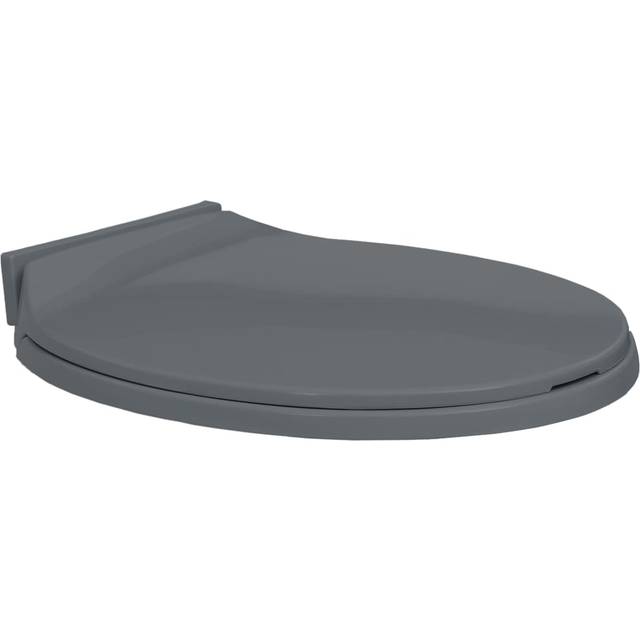 vidaXL Soft-Close Toilet Seat Grey Oval