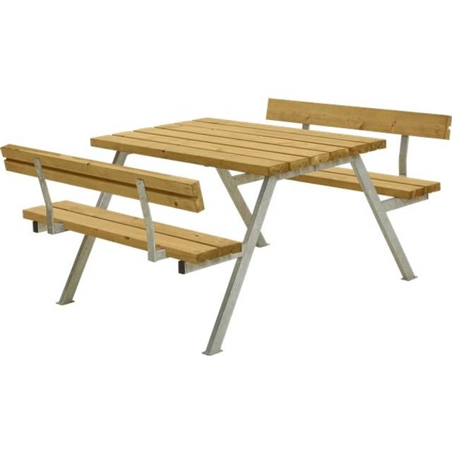 Trädgårdsmöbel Plus Bord/Bänkset Alpha Med 2 Ryggstöd 118X185X73/45Cm